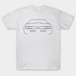 Pontiac Firebird 1977 classic car outline graphic (black) T-Shirt